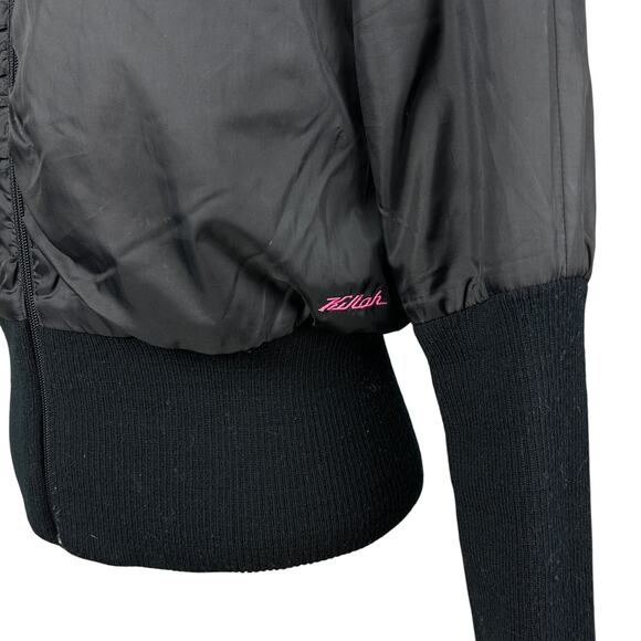 Killa by Miss Sixty Black Nylon 90s Cropped Collared Front Zip Jacket M - Picture 4 of 8